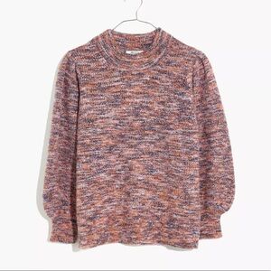 Madewell Space-Dyed Eaton Puff-Sleeve Pullover Sweater, Large